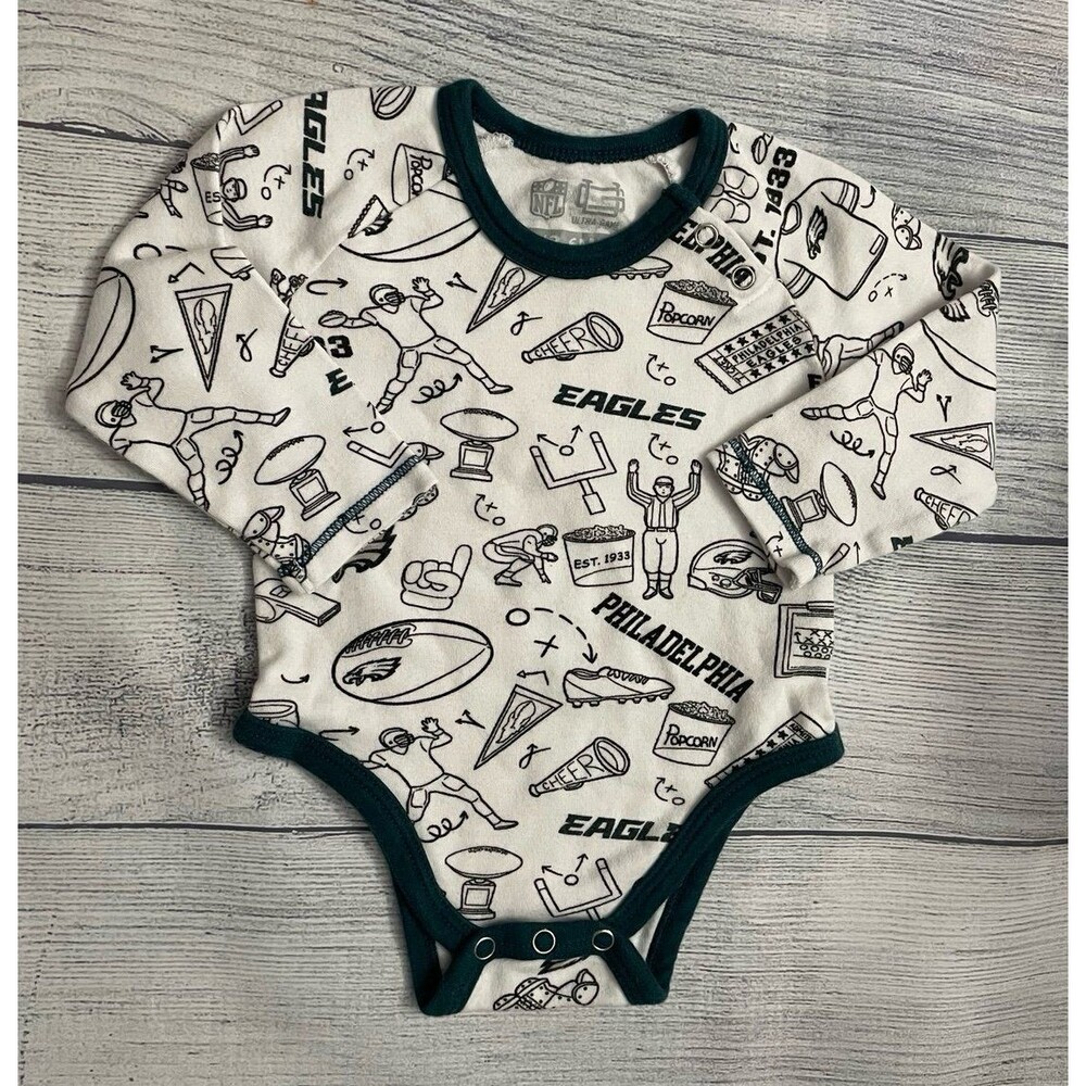 NFL Philadelphia Eagles Football Baby Onesie Bodysuit Outfit, Size 3-6 months
